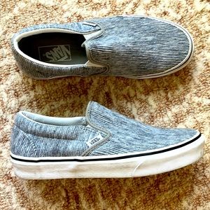 Vans heather gray corduroy slip on shoes, size 8.5
